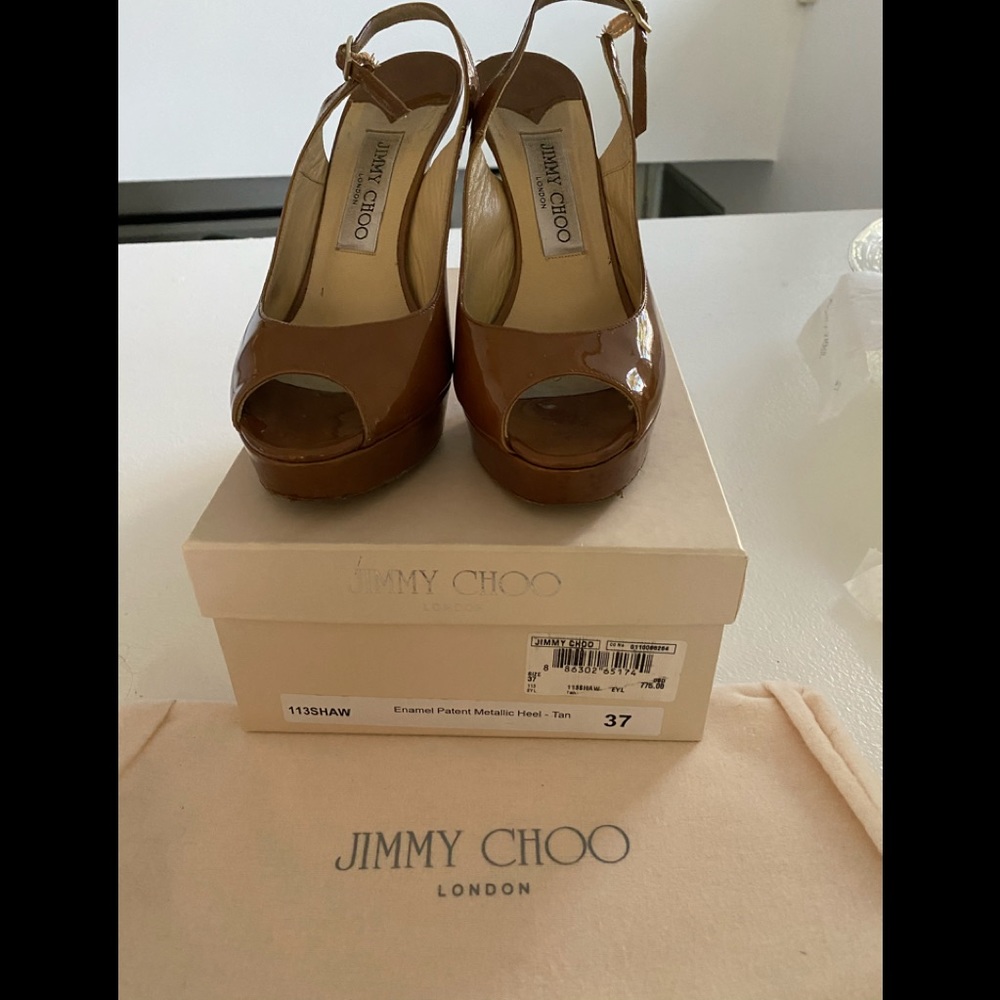 Jimmy Choo enamel metallic patent heel size 37